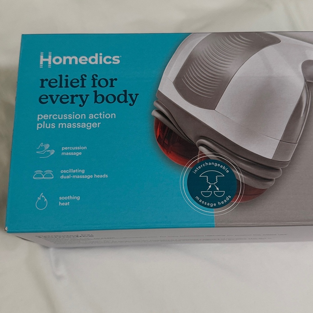 New Homedics White and Gray Percussion Massager